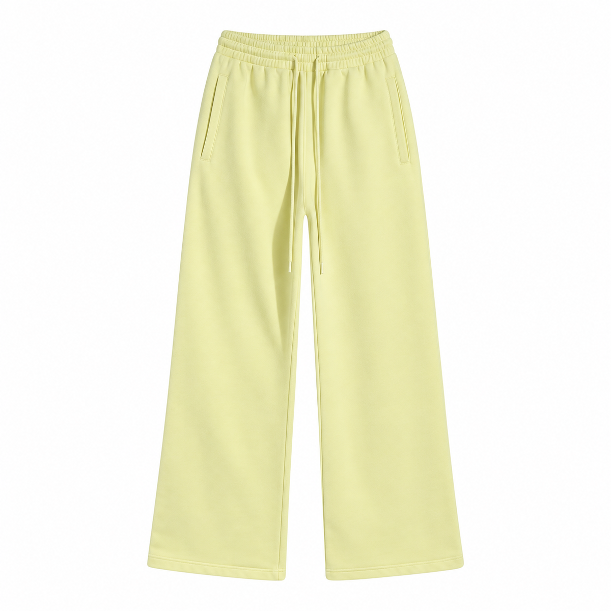 Fresco Washed Wide-Leg Sweatpants in Yellow, front view