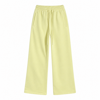 Fresco Washed Wide-Leg Sweatpants in Yellow, front view