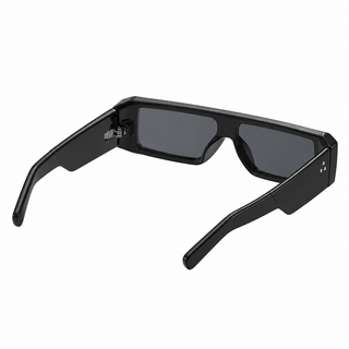Linea Rivet Sunglasses — Black / Grey Lens, back view