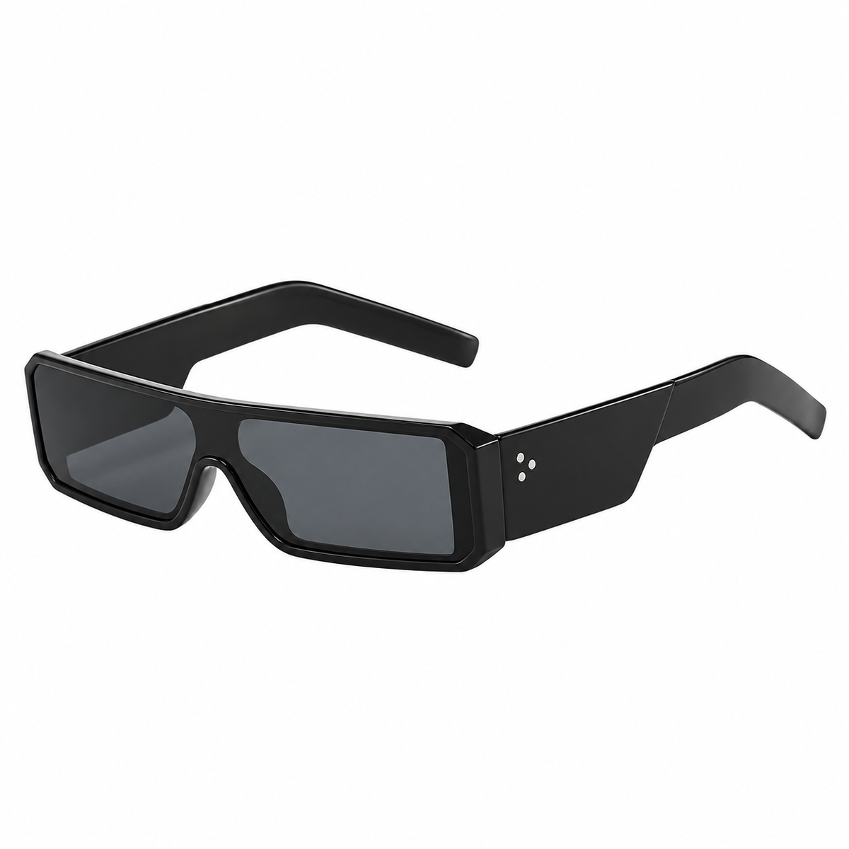 Linea Rivet Sunglasses — Black / Grey Lens, front view