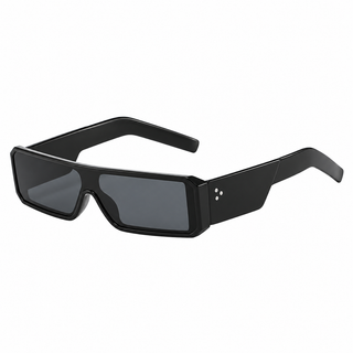Linea Rivet Sunglasses — Black / Grey Lens, front view
