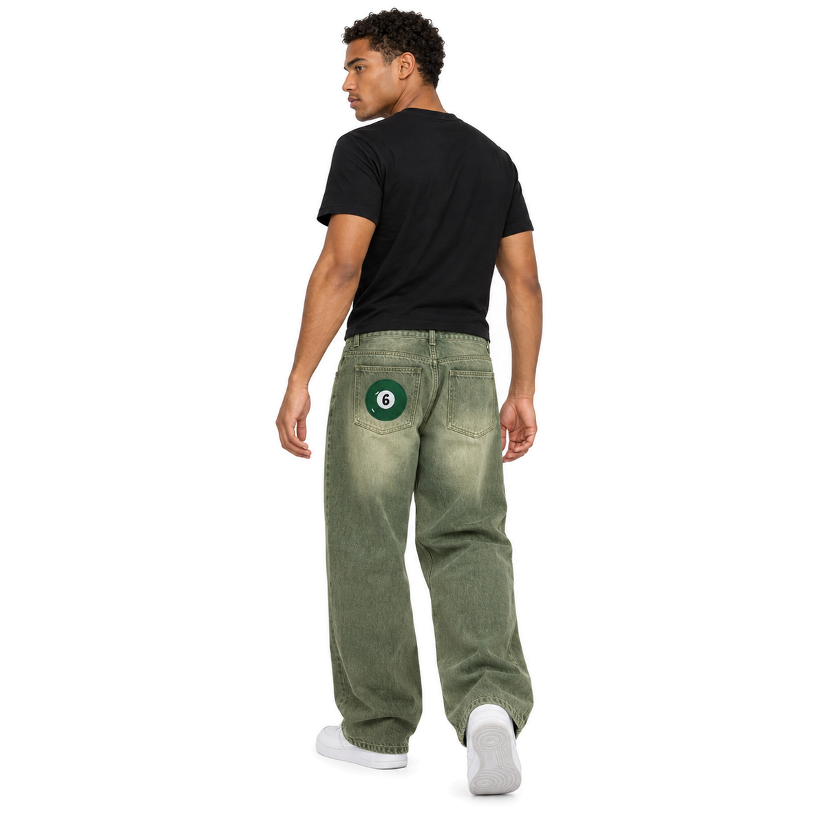 Matcha Wide-Leg Jeans — full-body model view