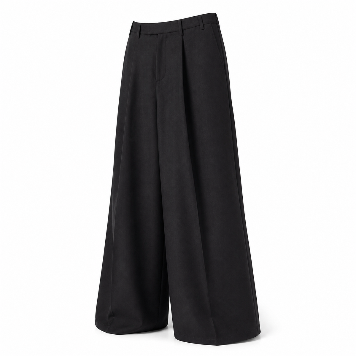 Nocturne Trousers waistband and wide-leg drape detail