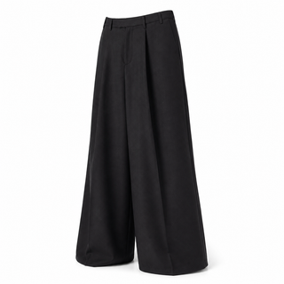 Nocturne Trousers waistband and wide-leg drape detail
