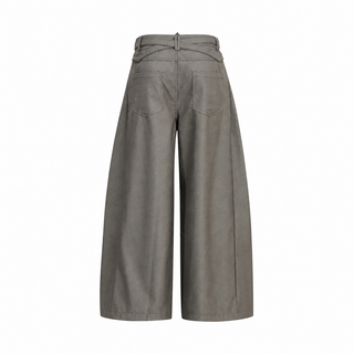 Arc Wide-Leg Pleated Trousers — back
