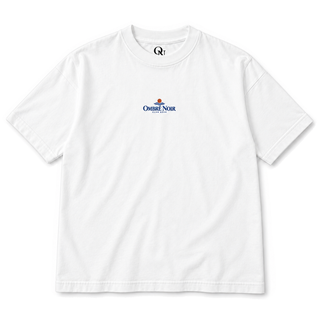 Club Azur Graphic Tee in White, front view with small matching chest print