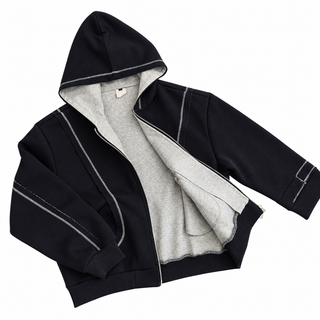 Contour Contrast-Lined Zip Hoodie — detail