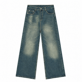 Contour Gradient Wide-Leg Jeans in Retro Blue, front view