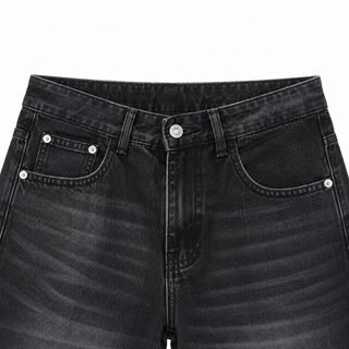 Contour black-grey jeans, waistband, button, belt loops and front pockets