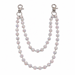 Prism Beaded Jean Chain in Iridescent, front view
