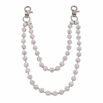 Prism Beaded Jean Chain in Iridescent, front view