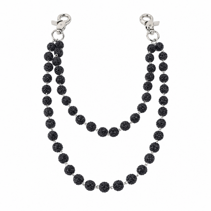 Prism Beaded Jean Chain in Black, front view