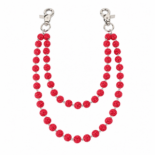 Prism Beaded Jean Chain in Red, front view
