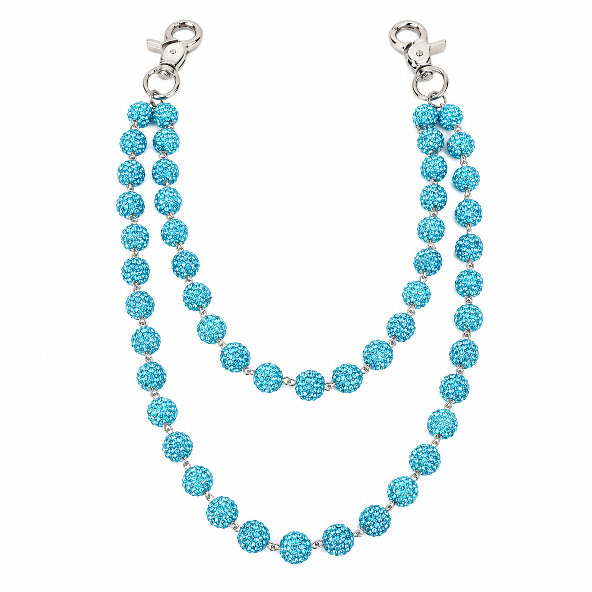 Prism Beaded Jean Chain in Blue, front view