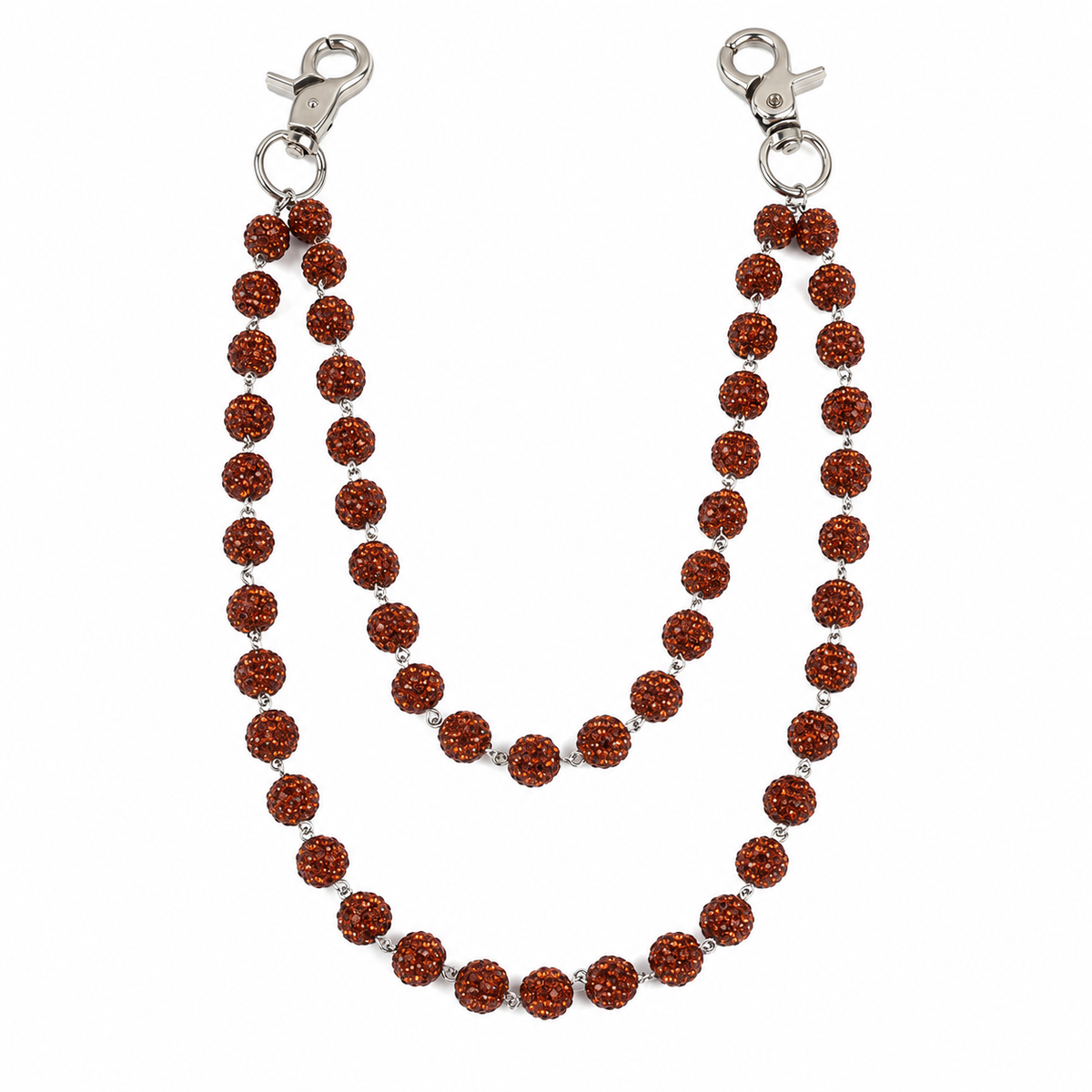 Prism Beaded Jean Chain in Coffee, front view