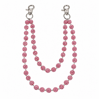 Prism Beaded Jean Chain in Pink, front view