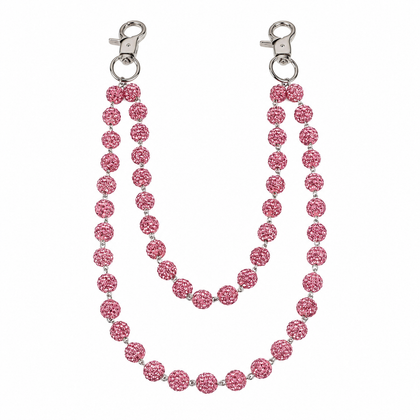 Prism Beaded Jean Chain in Pink, front view