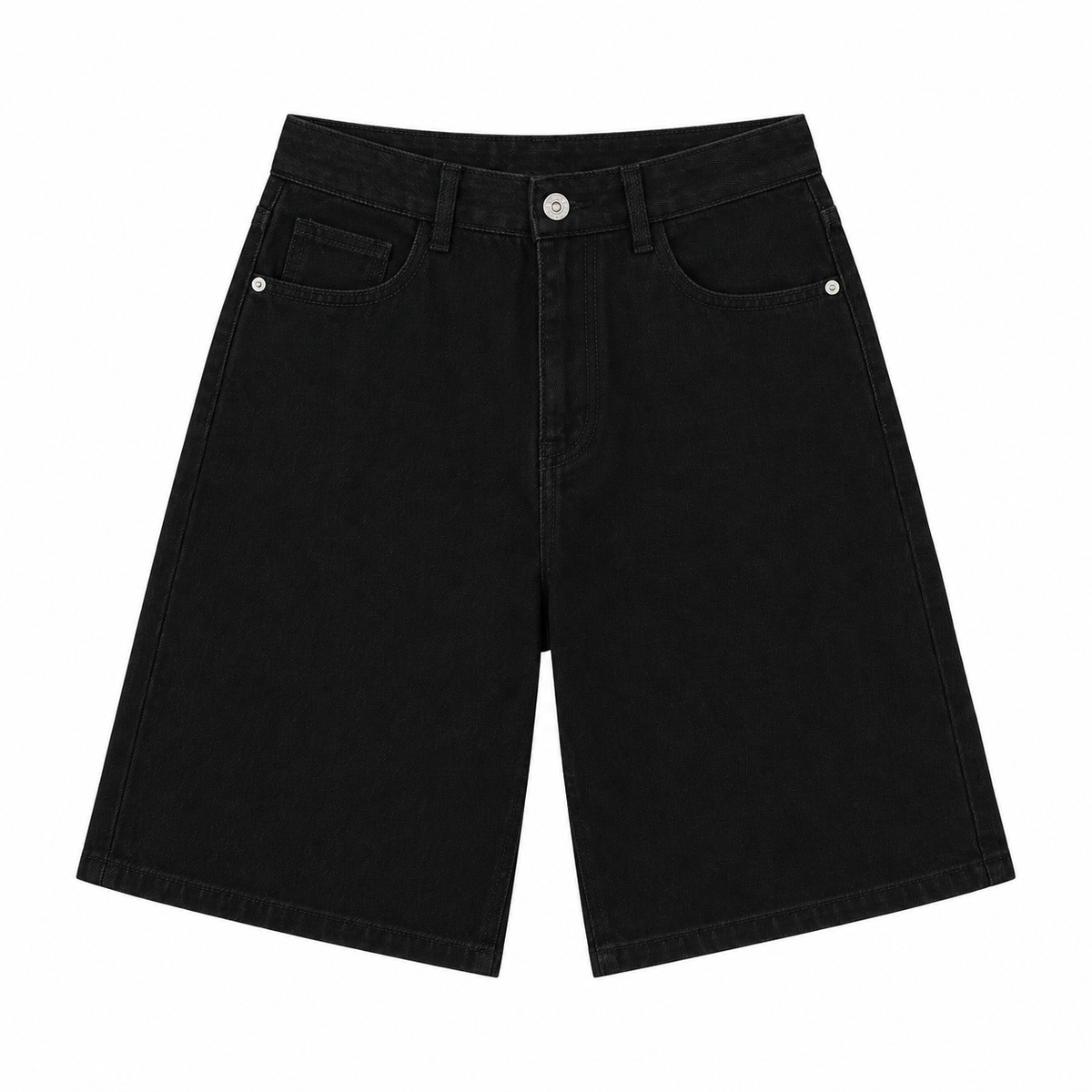 Silt Washed Denim Shorts in Black, front view