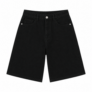 Silt Washed Denim Shorts in Black, front view