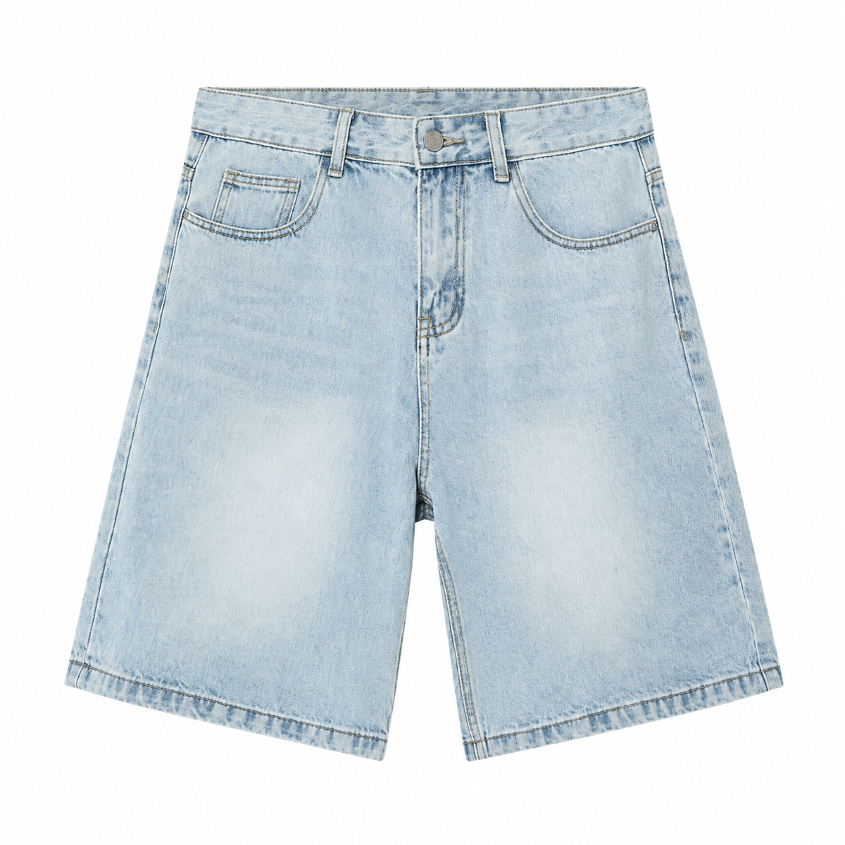 Silt Washed Denim Shorts in Light Blue, front view