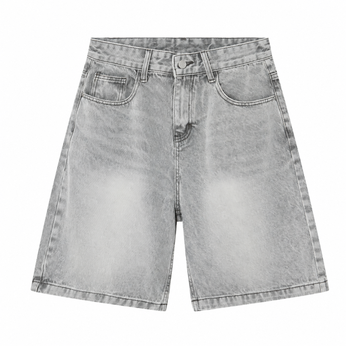 Silt Washed Denim Shorts in Light Grey, front view