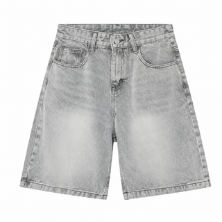 Silt Washed Denim Shorts in Light Grey, front view