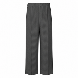 Plissé Wide-Leg Trousers — dark front