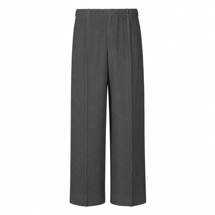 Plissé Wide-Leg Trousers — dark front
