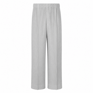 Plissé Wide-Leg Trousers — light front