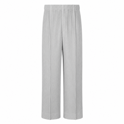 Plissé Wide-Leg Trousers — light front
