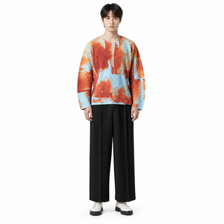 Plissé Wide-Leg Trousers — model