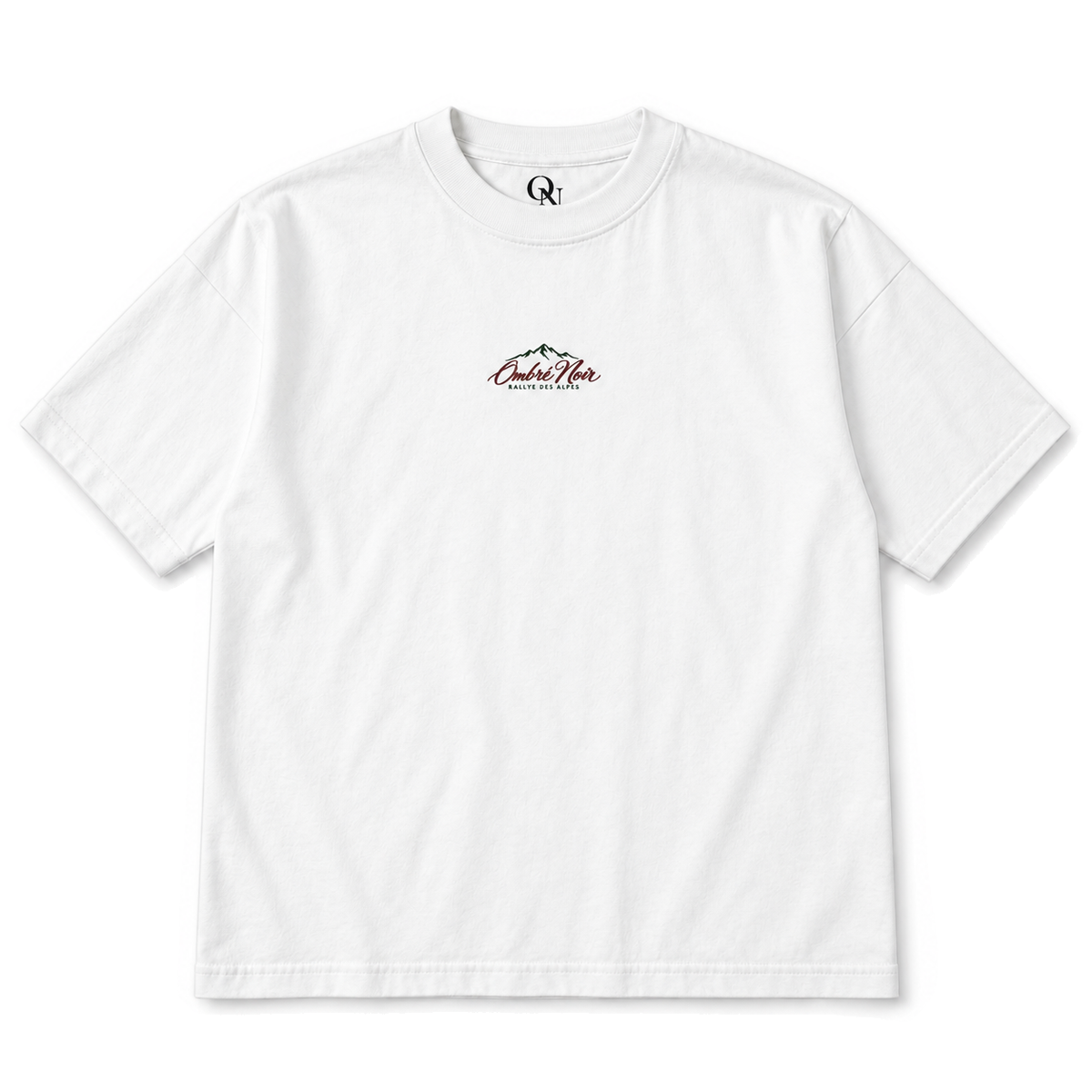 Rallye des Alpes Graphic Tee in White, front view with small matching chest print