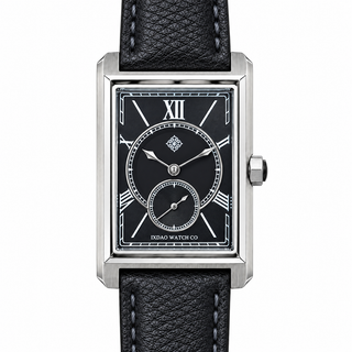 Portico Rectangular Quartz Watch — Black — front view
