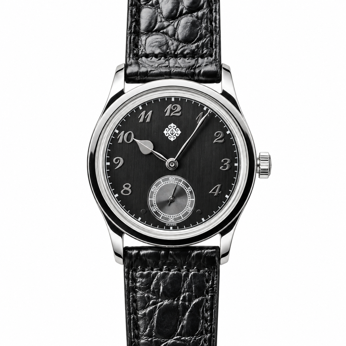 Monument Small Seconds Quartz Watch — Black — front view
