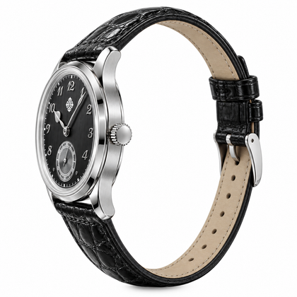 Monument Small Seconds Quartz Watch — Black — crown-side profile