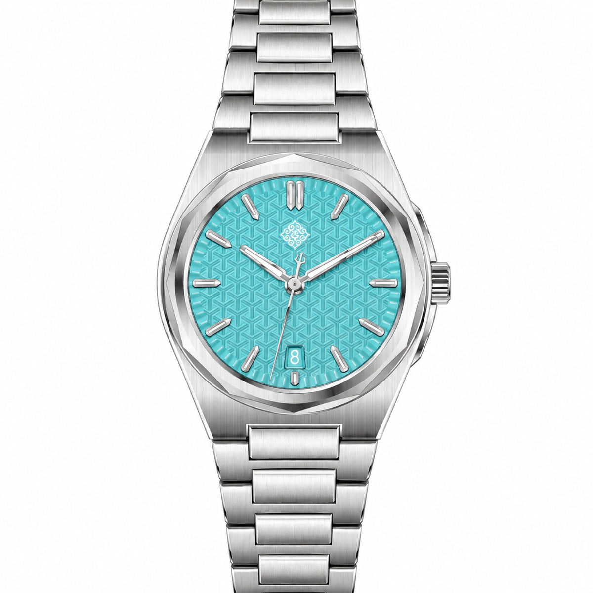 Aurora Mother-of-Pearl Automatic Watch — Sky Blue — front view
