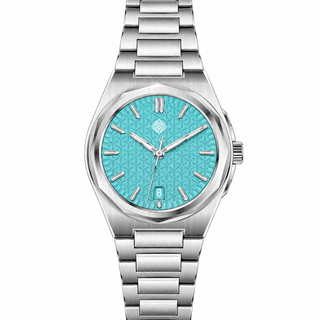 Aurora Mother-of-Pearl Automatic Watch — Sky Blue — front view