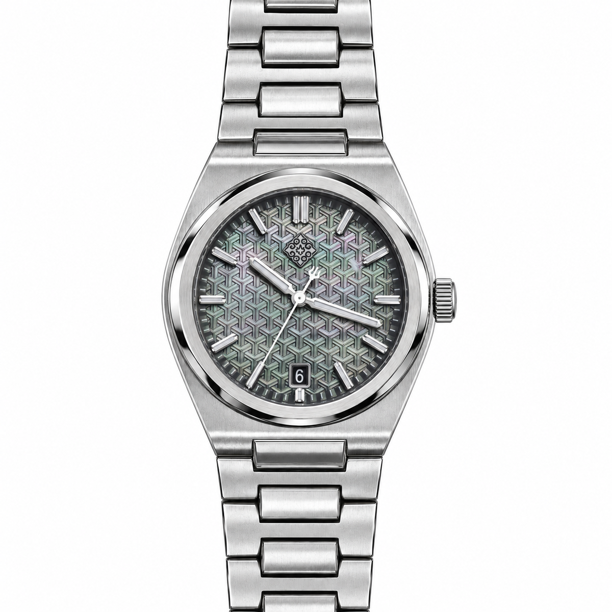 Armure Mother-of-Pearl Automatic Watch — Carved Mother-of-Pearl — front view