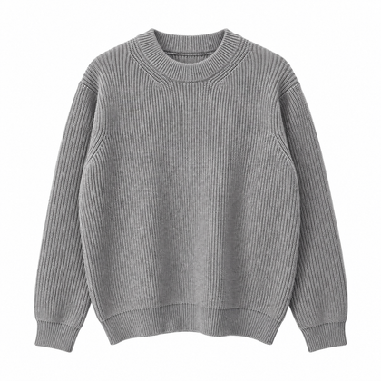 Trace Crewneck Knit — grey front