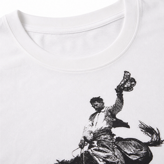 Outrider Western Graphic T-Shirt print detail on white