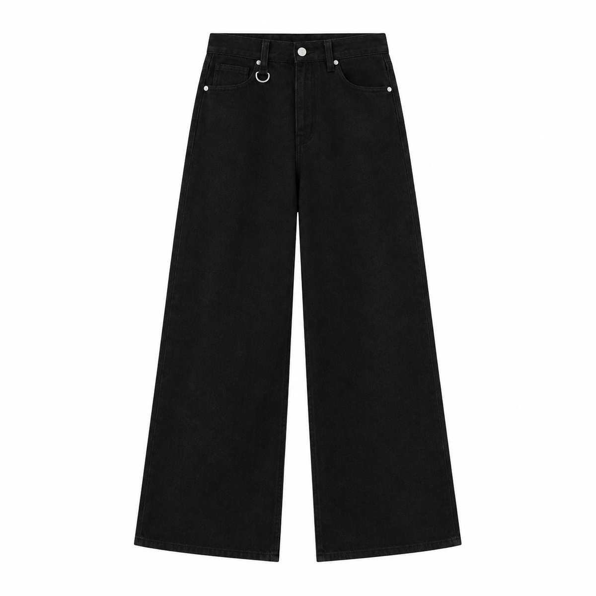 Patina Wide-Leg Jeans in Black, front view
