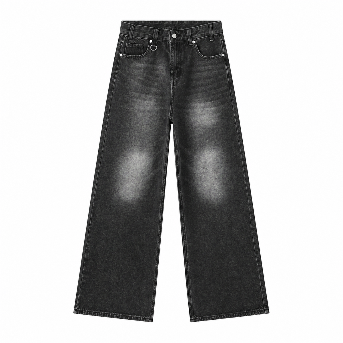 Patina Wide-Leg Jeans in Black-grey, front view