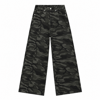 Patina Wide-Leg Jeans in Camouflage, front view