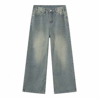 Patina Wide-Leg Jeans in Cyan, front view