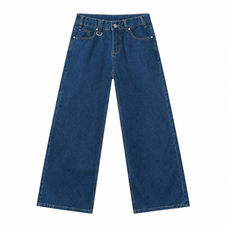 Patina Wide-Leg Jeans in Dark Blue, front view