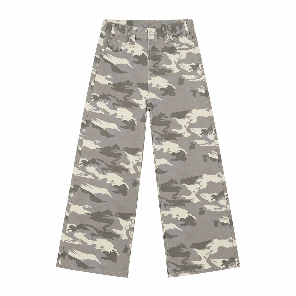 Patina Wide-Leg Jeans in Light Camouflage, front view