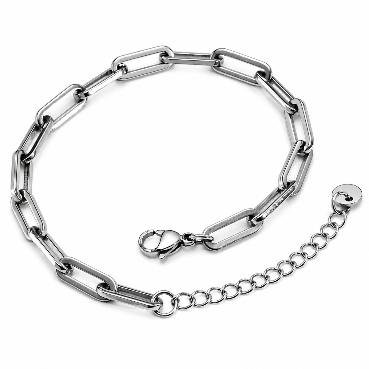 Portico Adjustable Steel Bracelet in Silver, alternate detail close-up