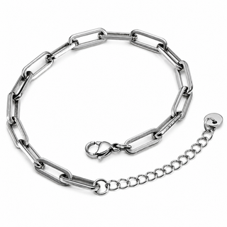Portico Adjustable Steel Bracelet in Silver, alternate detail close-up