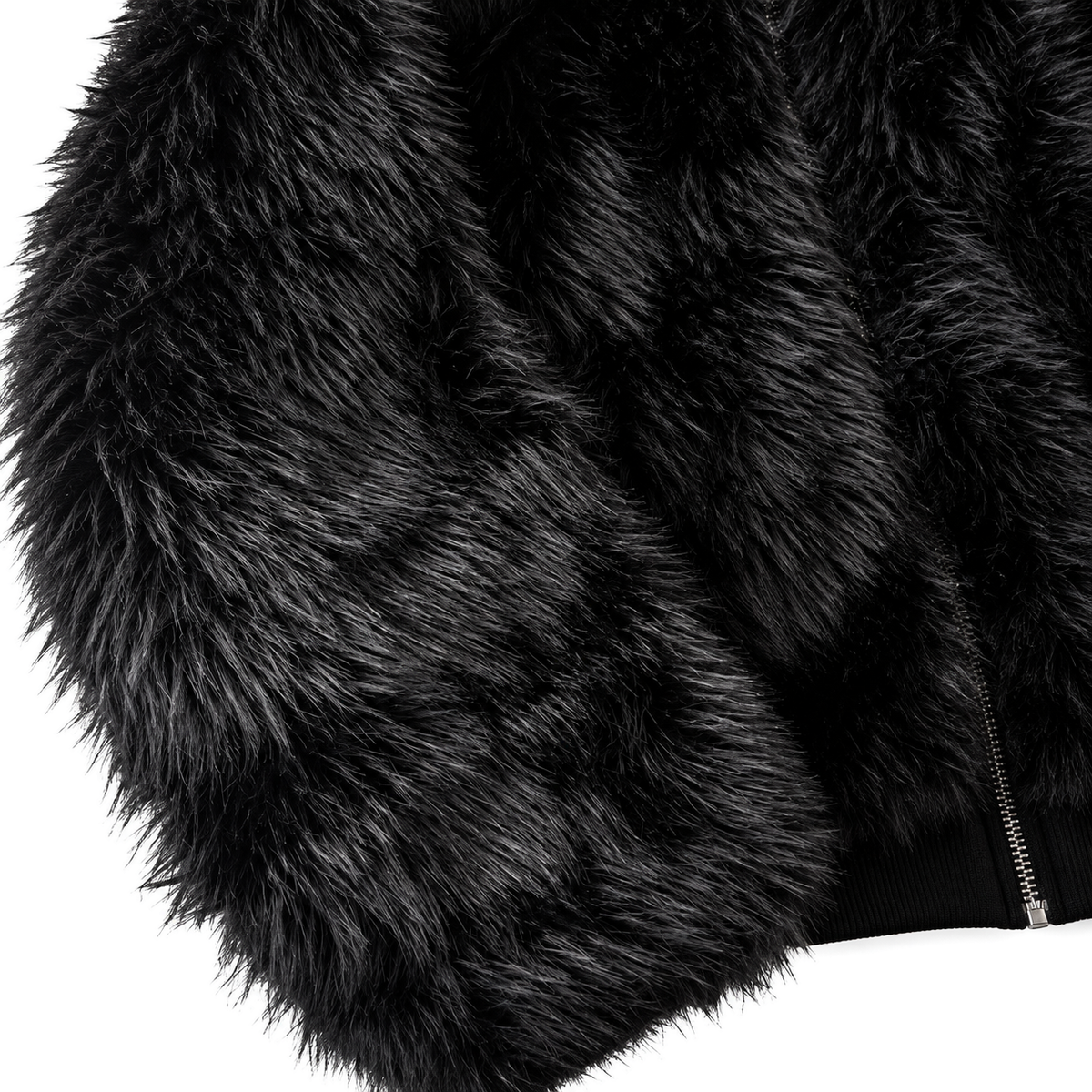 Sable Reversible Faux-Fur Jacket — construction detail