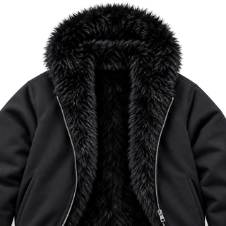 Sable Reversible Faux-Fur Jacket — construction detail